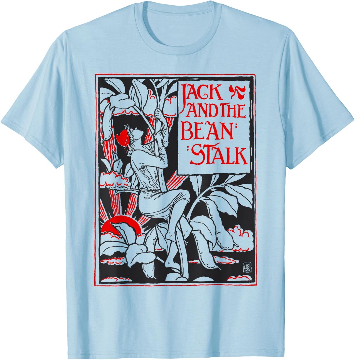 Vintage Jack and the Beanstalk Fairytale T-Shirt - T-Shirt | Light Blue