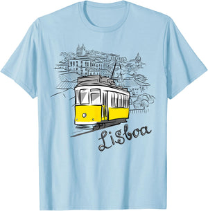 Travel Europe Portugal Lisbon Portuguese Vacation Souvenir T-Shirt - T-Shirt | Light Blue