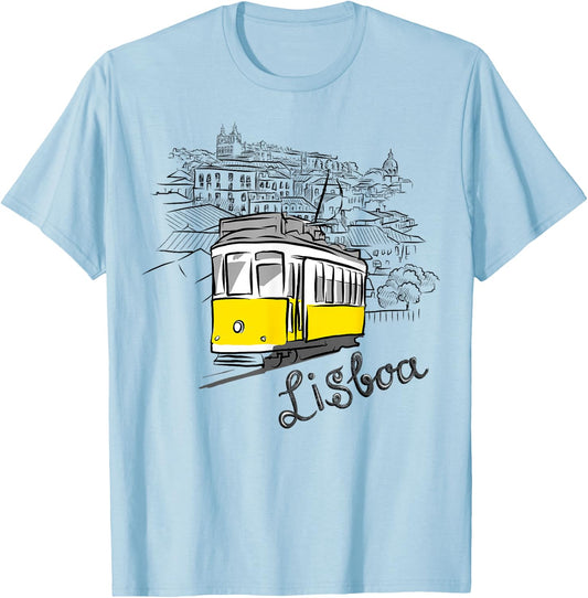 Travel Europe Portugal Lisbon Portuguese Vacation Souvenir T-Shirt - T-Shirt | Light Blue