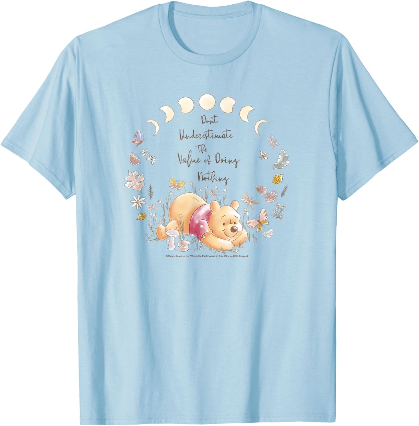 Disney Winnie The Pooh Inspirational Pooh Quote Poster Small T-Shirt - T-Shirt | Light Blue