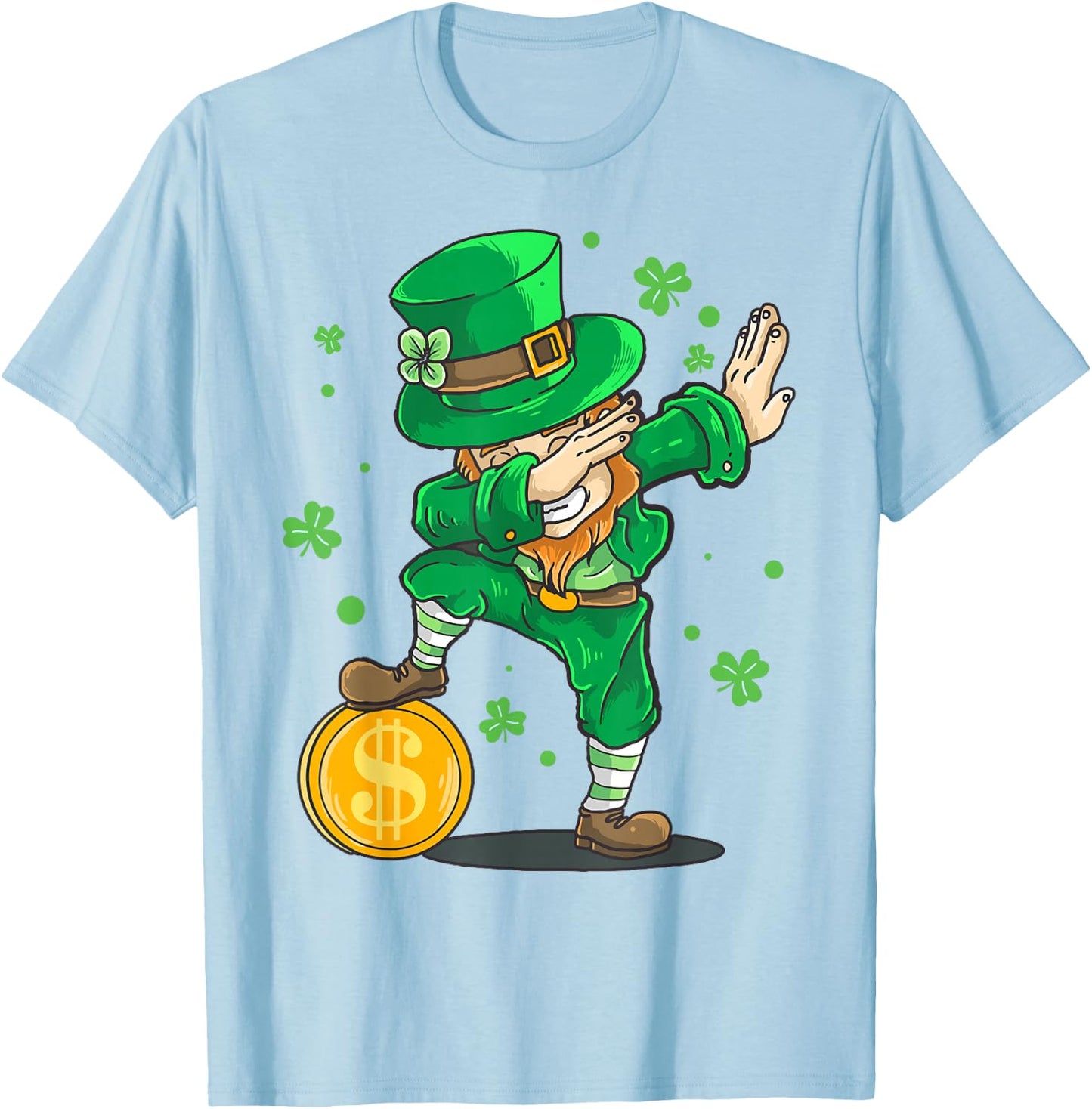 Dabbing Leprechaun St Patricks Day Funny Irish Kids Boy Men T-Shirt - T-Shirt | Light Blue