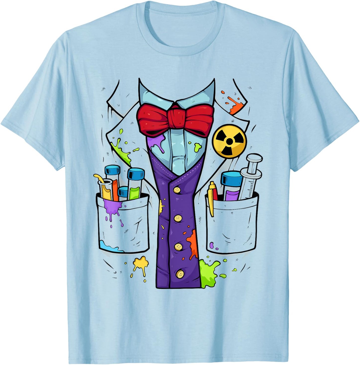 Easy Mad Scientist Halloween Costume Shirt Lazy Halloween T-Shirt - T-Shirt | Light Blue