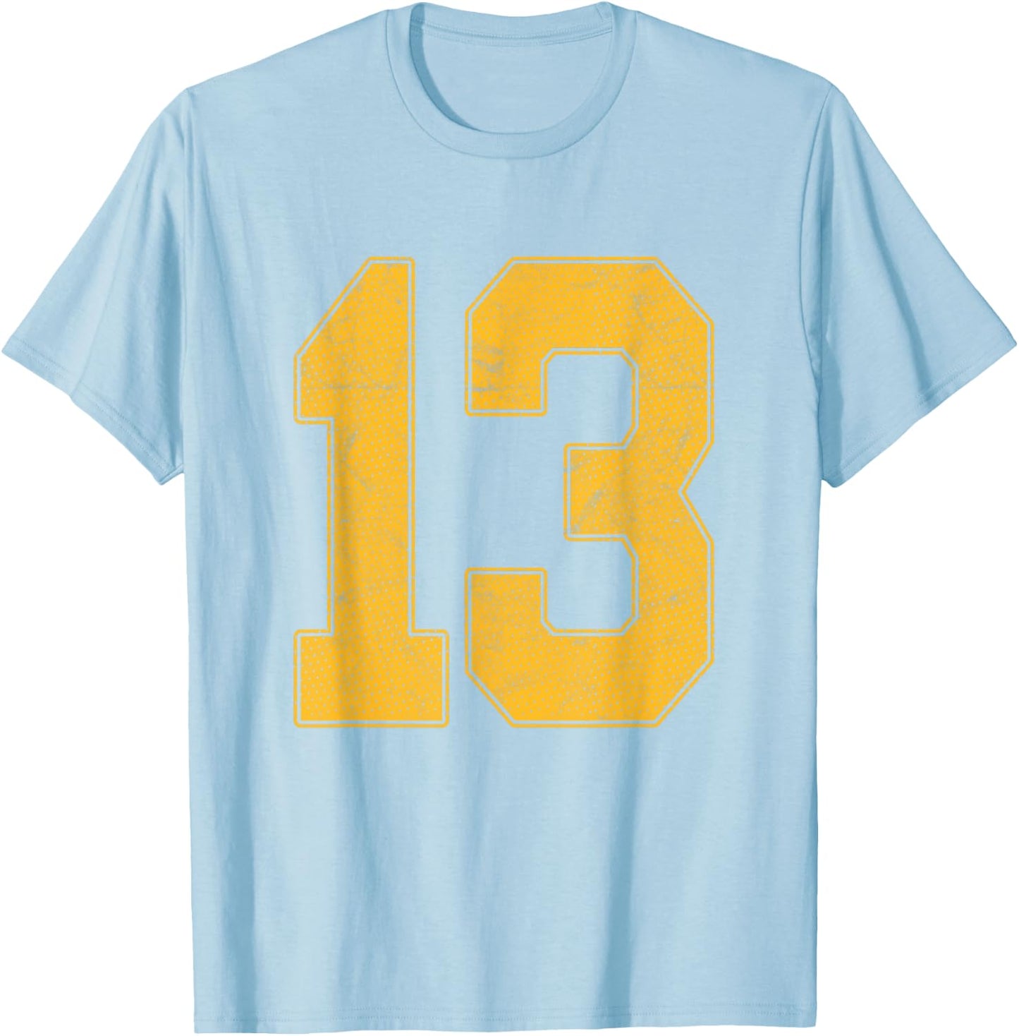 Number 13 Numbered Uniform Sports Team Jersey 13th Birthday T-Shirt - T-Shirt | Light Blue