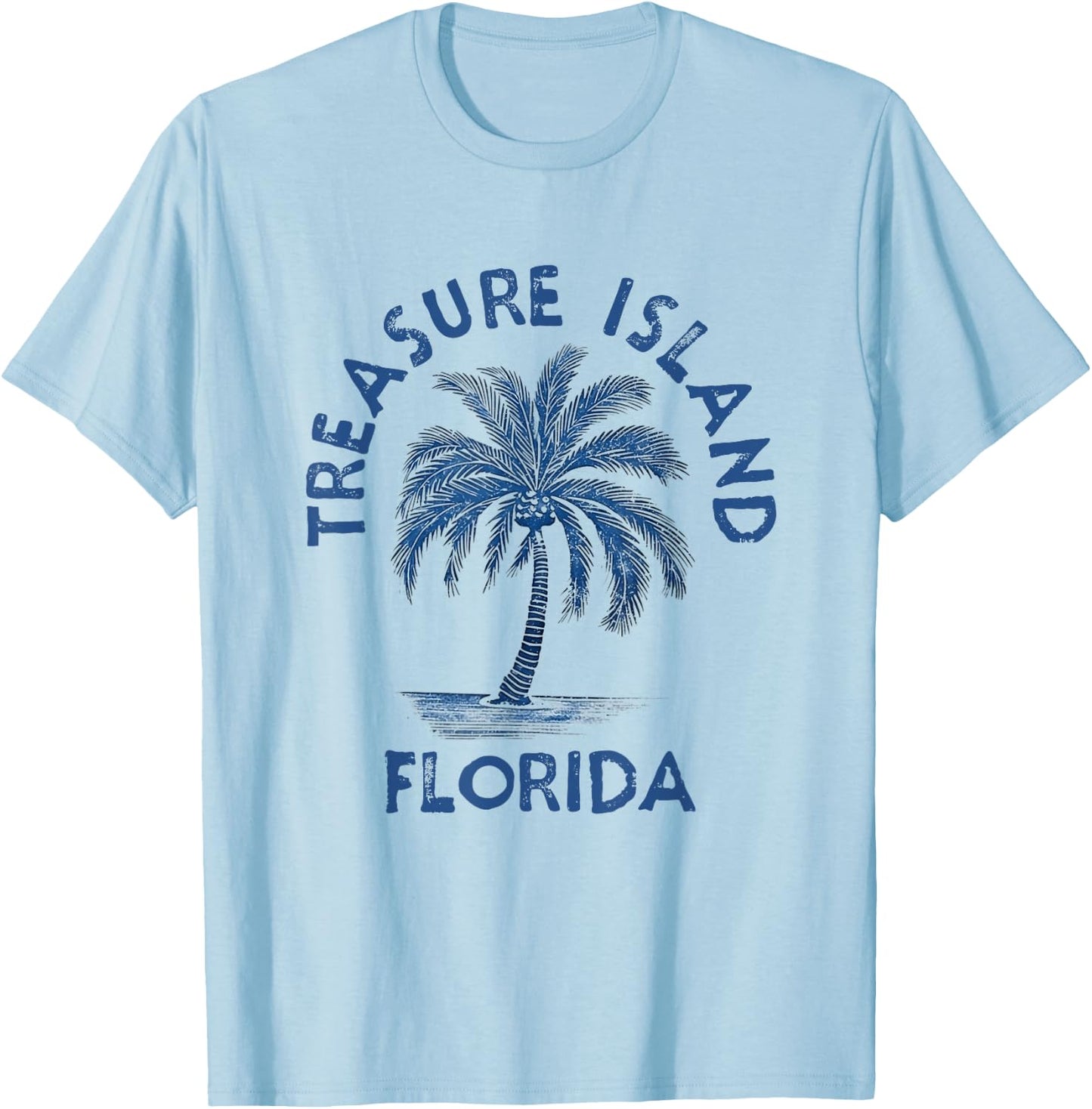 Vintage Treasure Island Florida Palm Tree FL Retro T-Shirt - T-Shirt | Light Blue