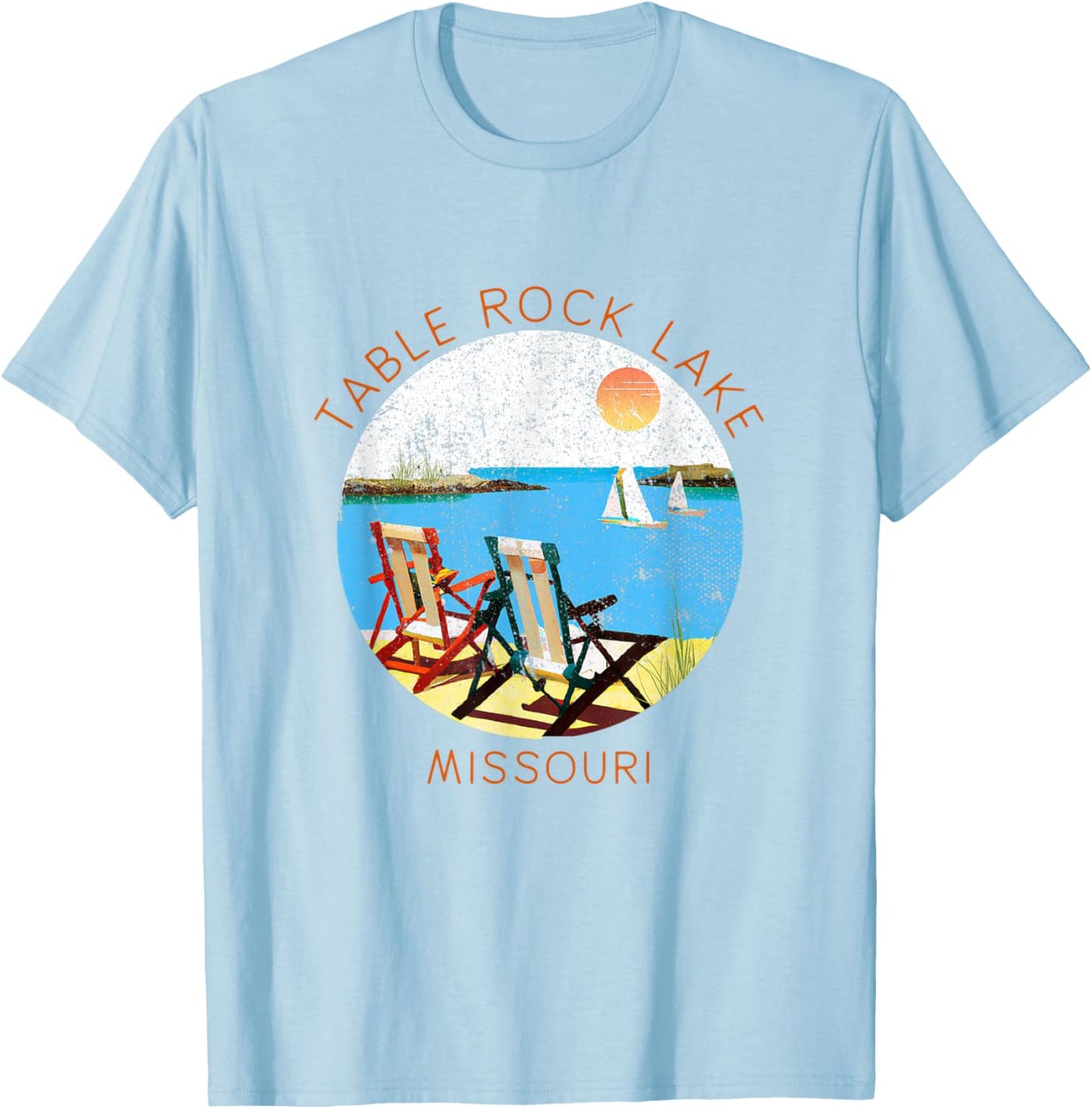 Retro Table Rock Lake Souvenir - Vintage lake Vacation T-Shirt - T-Shirt | Light Blue