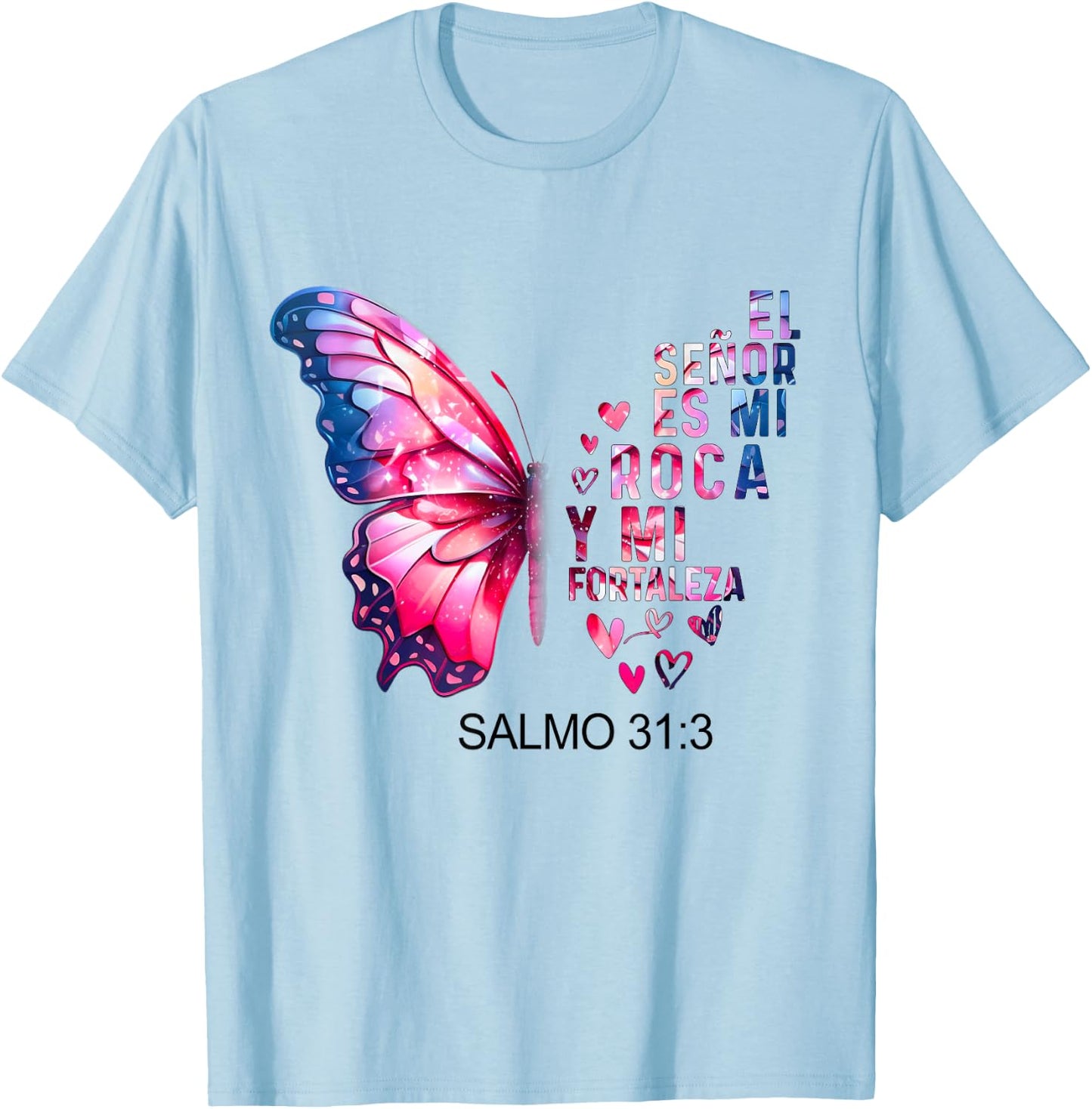 Camiseta Cristiana Para Mujer En Espanol Spanish Salmo 31:3 T-Shirt - T-Shirt | Light Blue