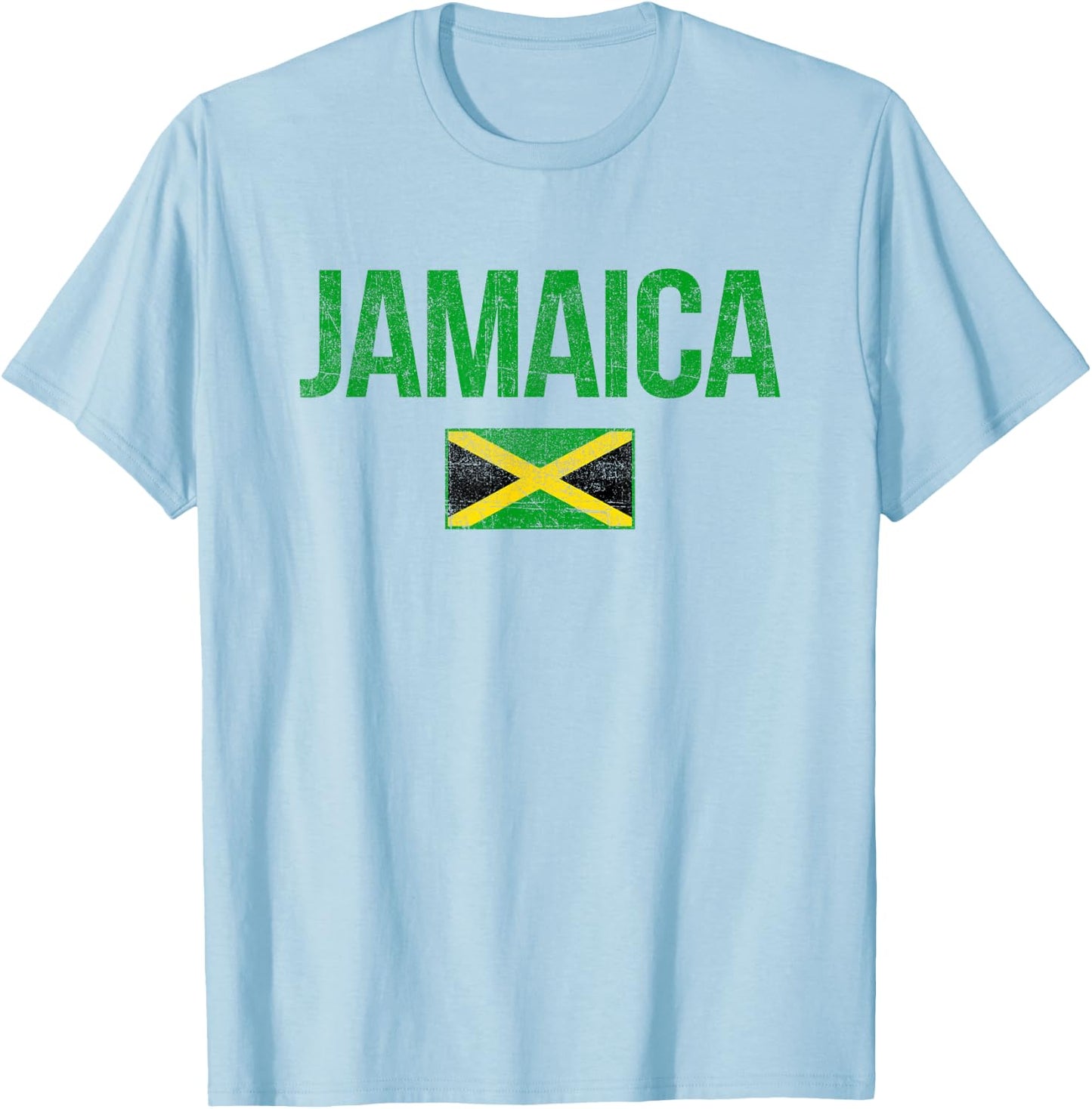 Retro Jamaica Flag Jamaican Travel Vacation Souvenir T-Shirt - T-Shirt | Light Blue