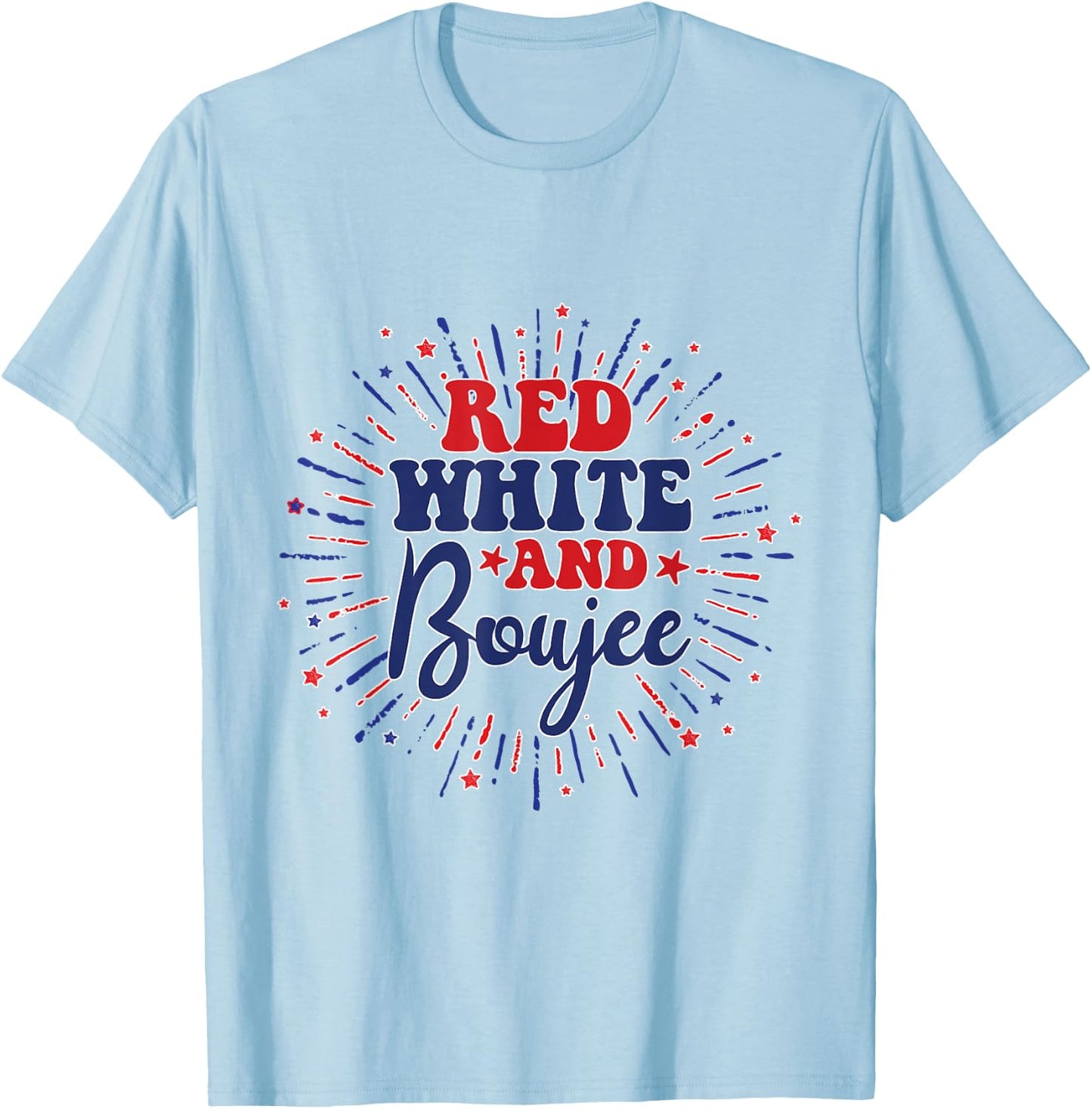 Cute Red White And Boujee 4th Of July USA American Kids Men T-Shirt - T-Shirt | Light Blue