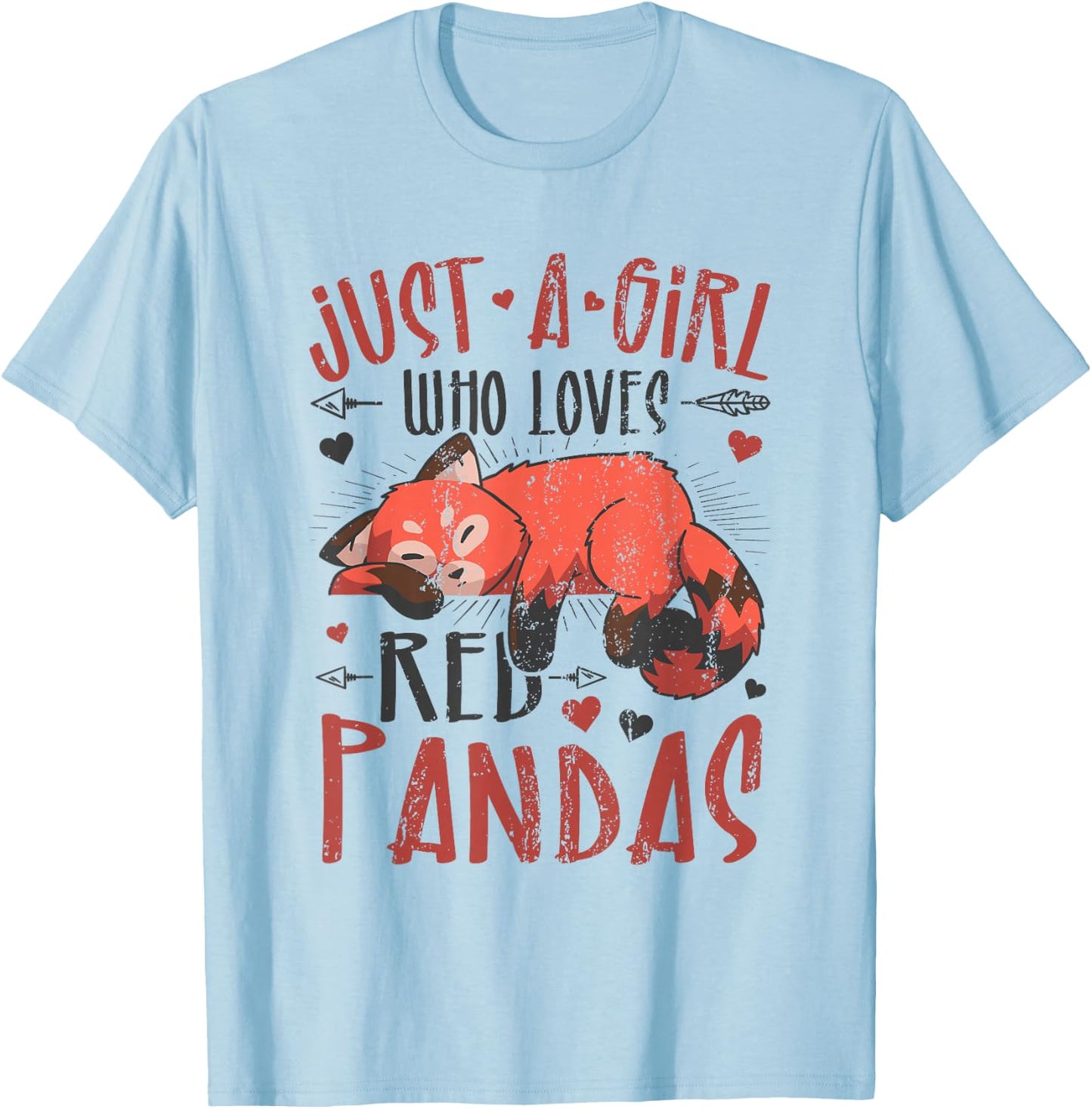 Just A Girl Who Loves Red Pandas T-Shirt - T-Shirt | Light Blue