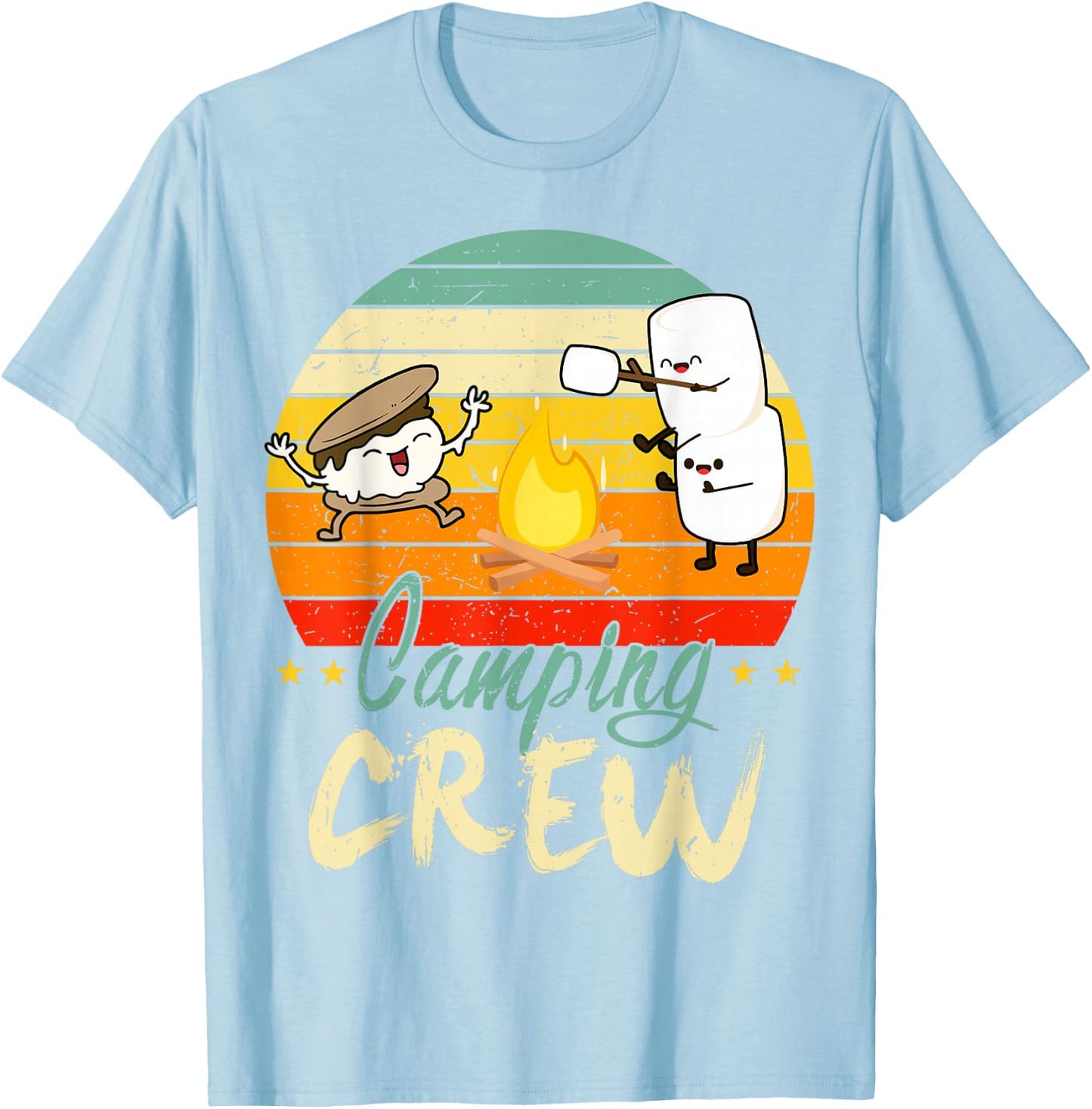 Funny Smore Camping Crew Family Camper Kid Boy Women Toddler T-Shirt - T-Shirt | Light Blue
