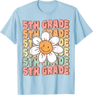 Groovy 5th Grade Back To School First Day of Fifth Grade T-Shirt - T-Shirt | Light Blue