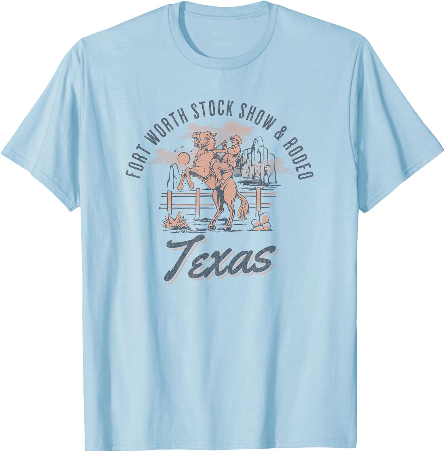 Fort Worth Stock Show & Rodeo Texas T-Shirt - T-Shirt | Light Blue