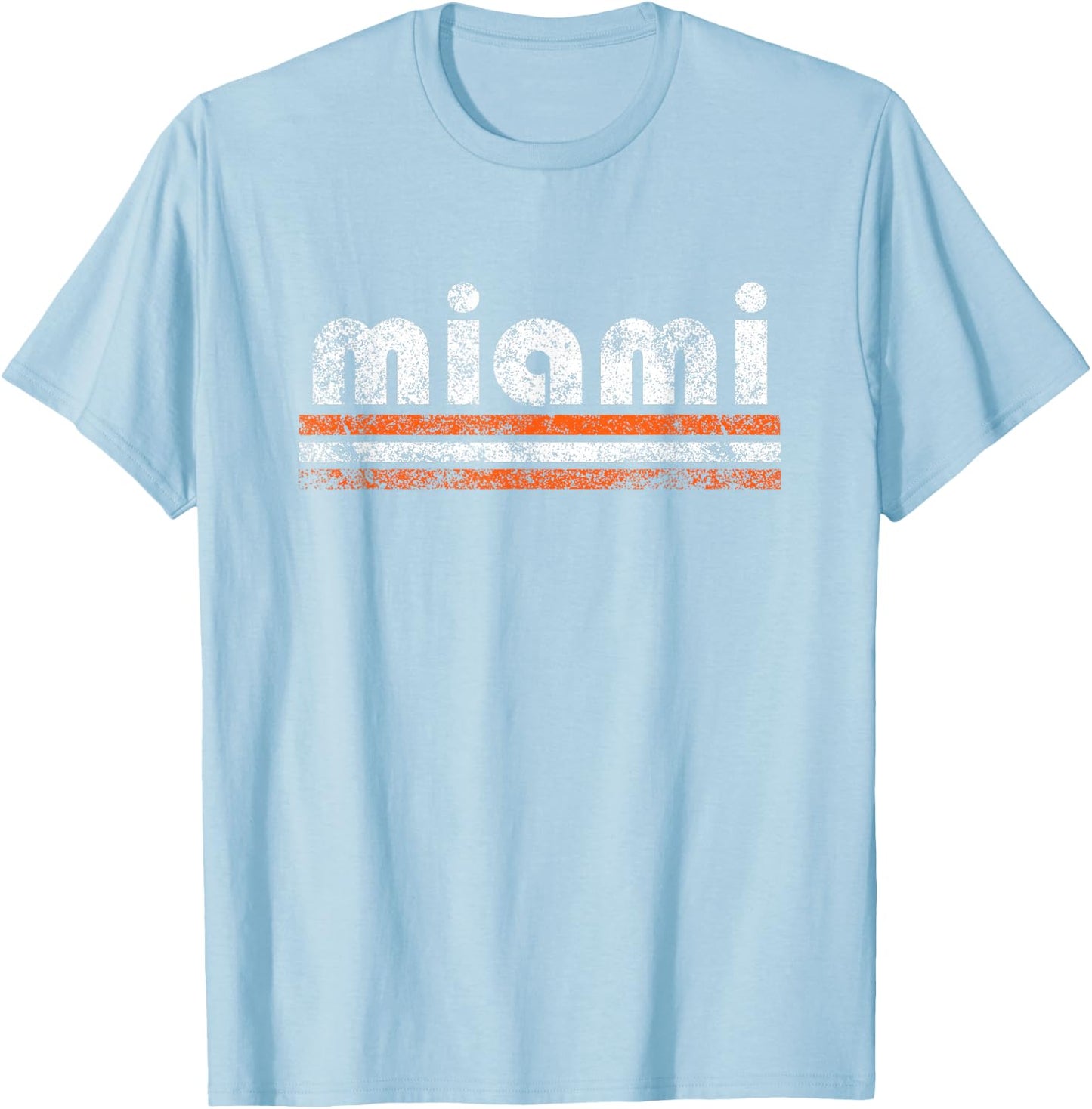 Miami Florida Vintage Weathered Throwback T-Shirt - T-Shirt | Light Blue