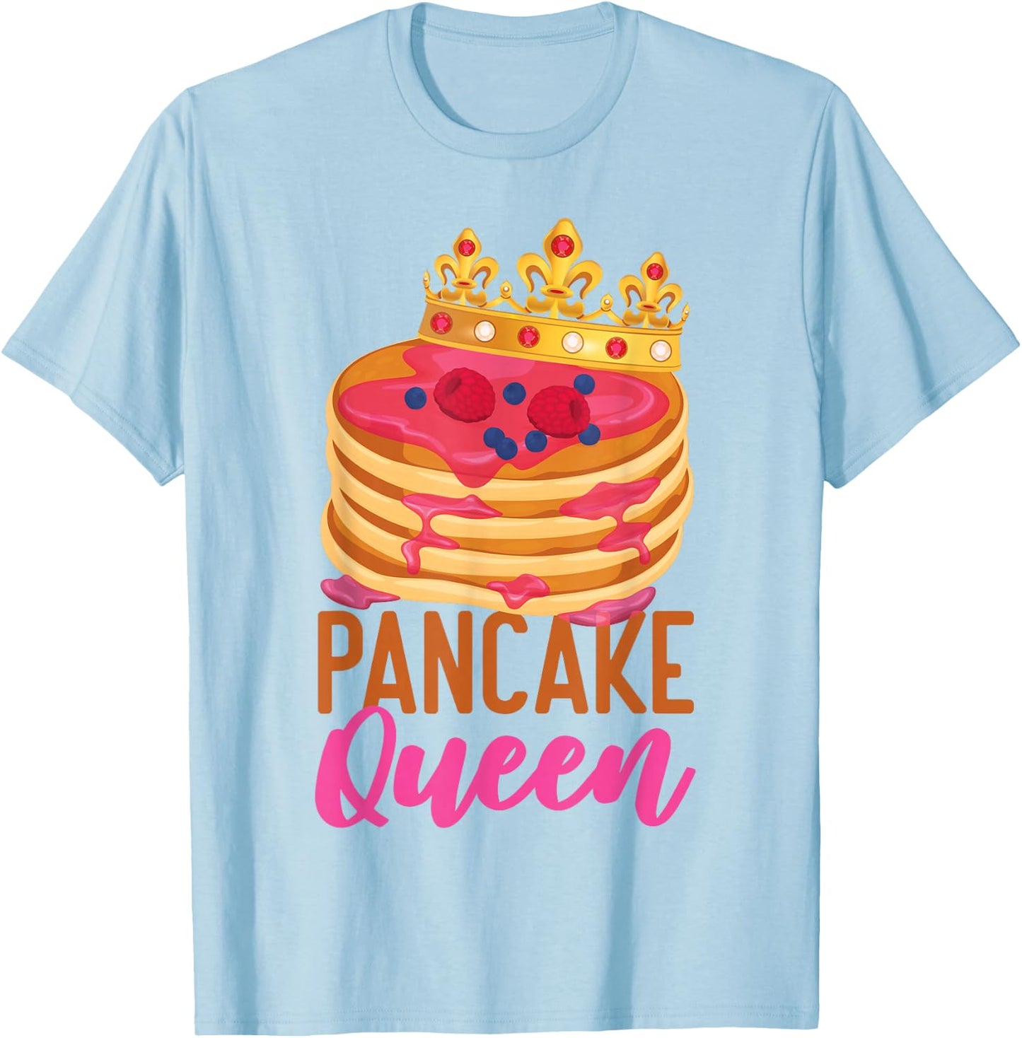 Pancake Lover Kids Queen Pancake Queen T-Shirt - T-Shirt | Light Blue