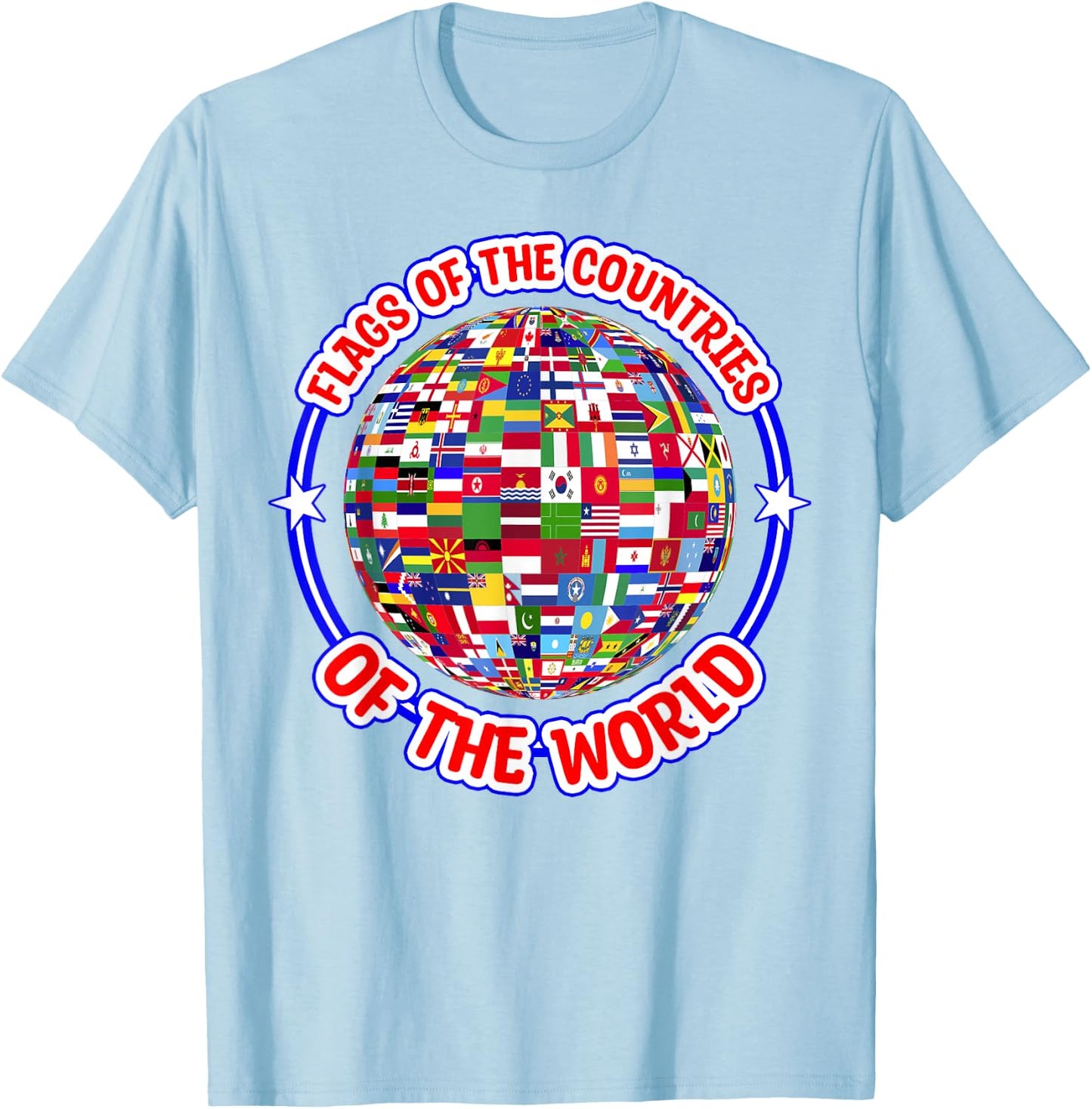 Humanity & Traveler Designs Men's Earth Day Flag , White, Small T-Shirt - T-Shirt | Light Blue