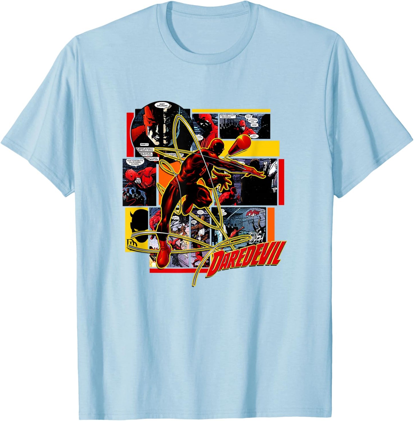 Marvel Comics Retro Classic Daredevil Comic The Billy Club T-Shirt - T-Shirt | Light Blue