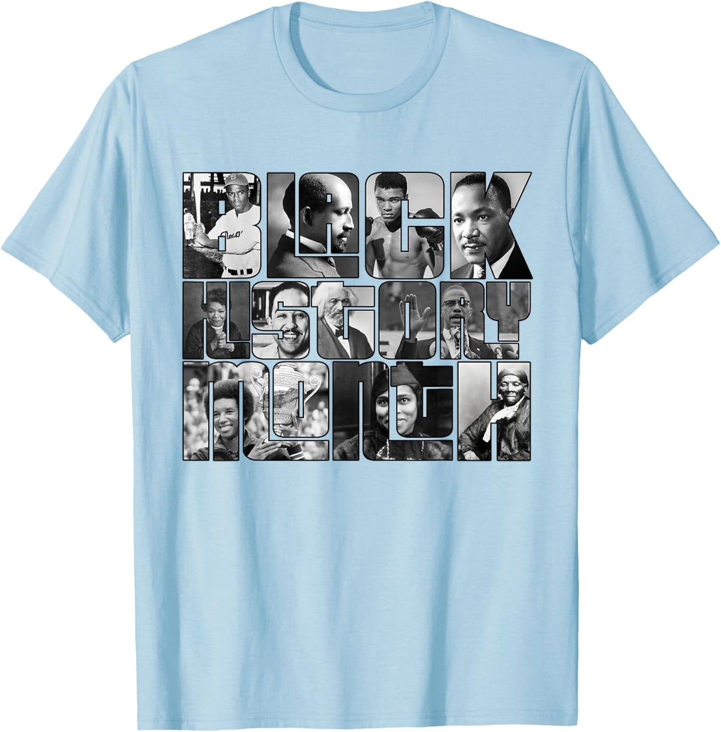 Black History Month 2023 great African American influencers T-Shirt - T-Shirt | Light Blue