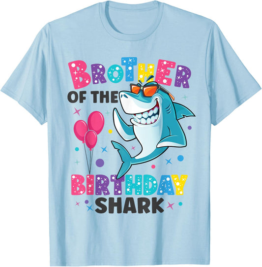 Brother of the Shark Birthday Big Bro Matching Family T-Shirt - T-Shirt | Light Blue