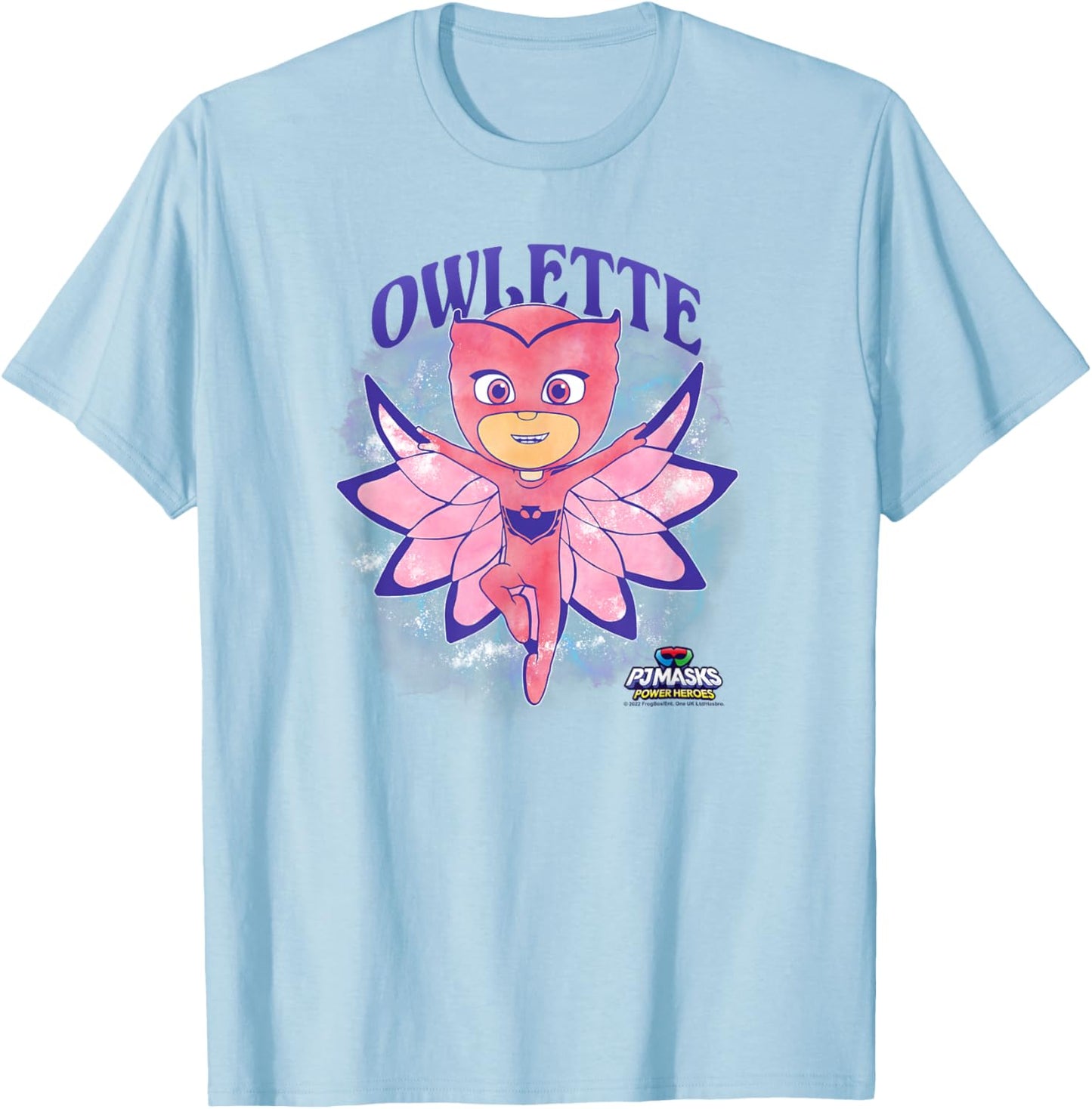 PJ Masks Owlette Watercolor Girly Portrait T-Shirt - T-Shirt | Light Blue