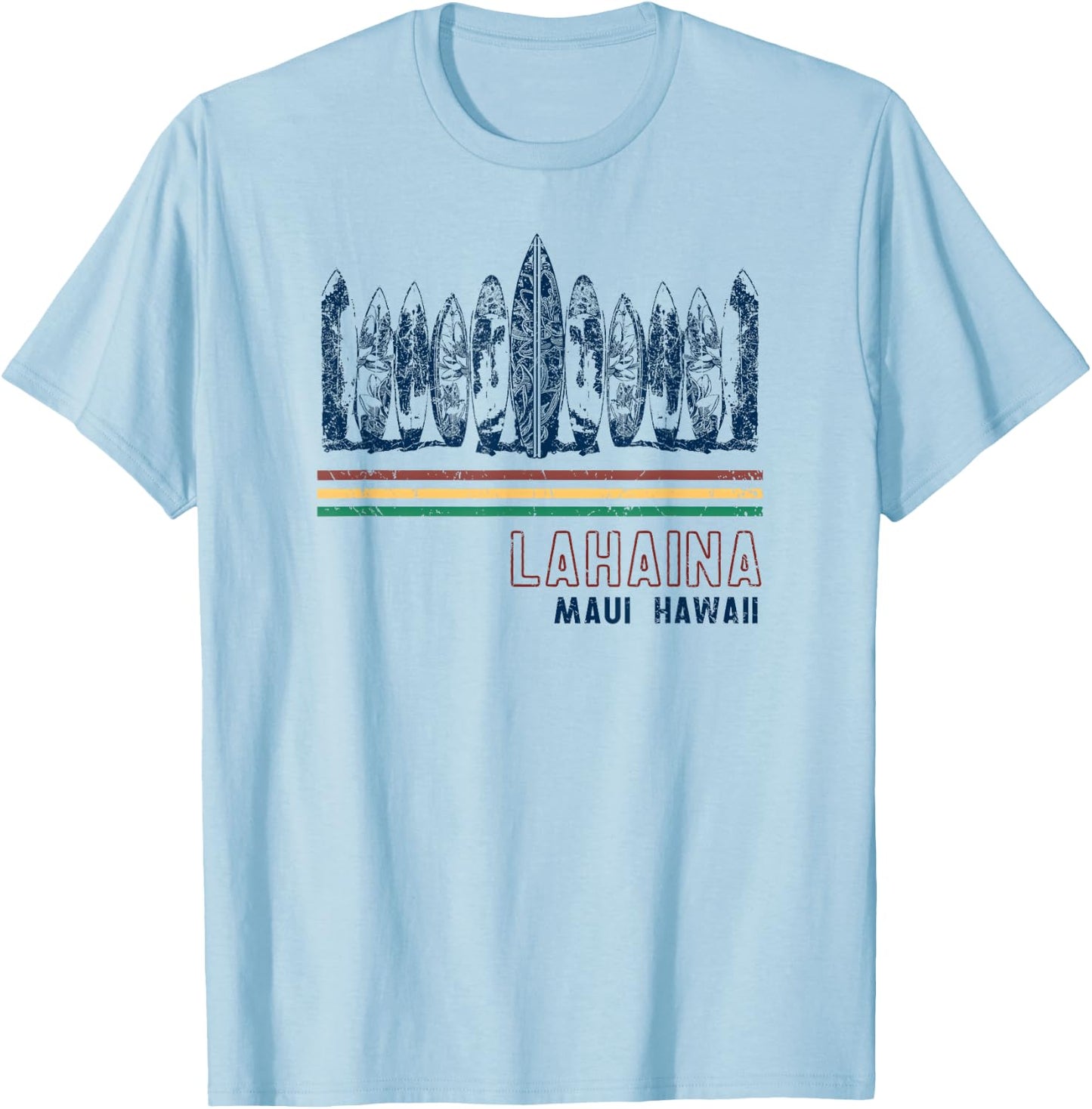 Hawaii Lahaina Maui Retro Surfing Vintage T-Shirt - T-Shirt | Light Blue