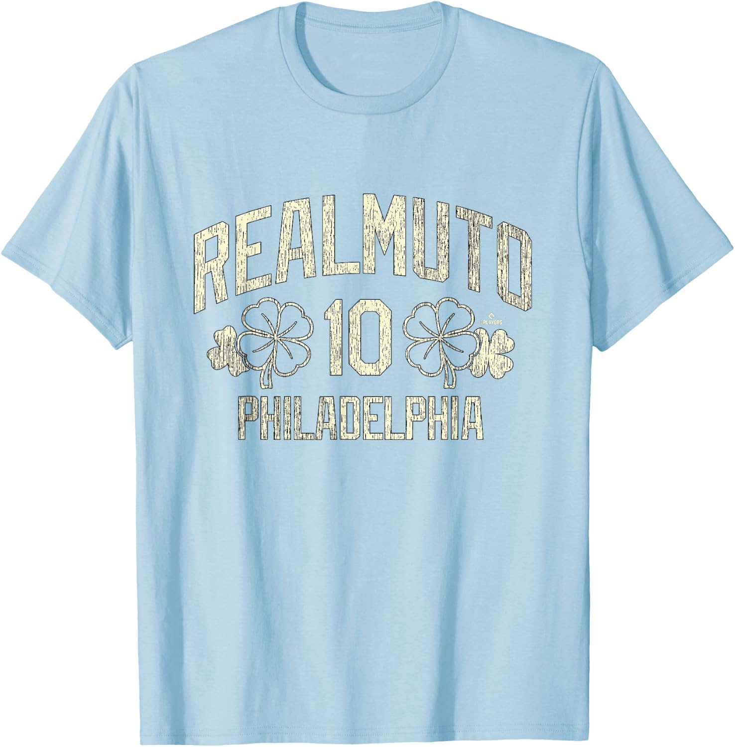 J.T. Realmuto Philadelphia Baseball St. Patrick's Clover T-Shirt - T-Shirt | Light Blue