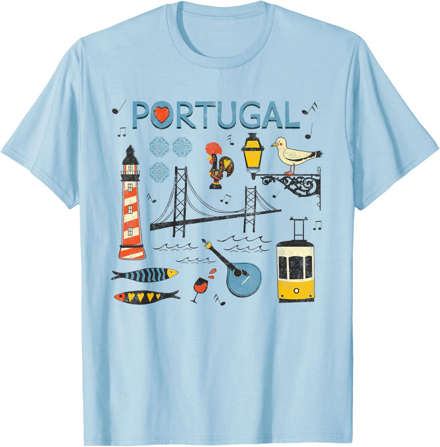 Travel Europe Portugal Lisbon Portuguese Vacation Souvenir T-Shirt - T-Shirt | Light Blue