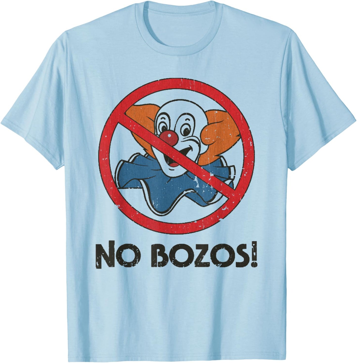 Vintage No Bozos 1983 Clowns T-Shirt - T-Shirt | Light Blue