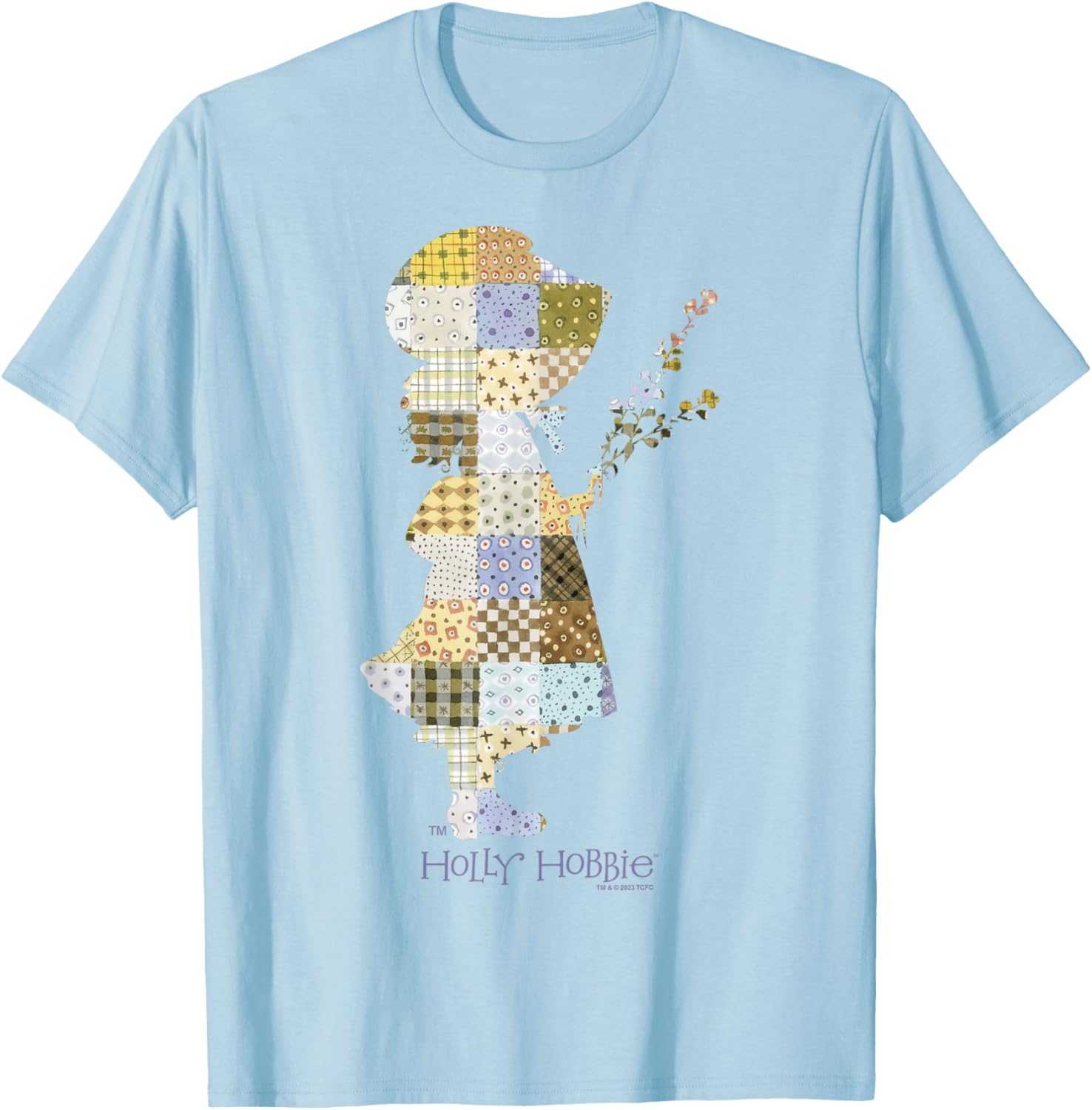 Holly Hobbie Quilt Fill Silhouette County Girl Classic T-Shirt - T-Shirt | Light Blue