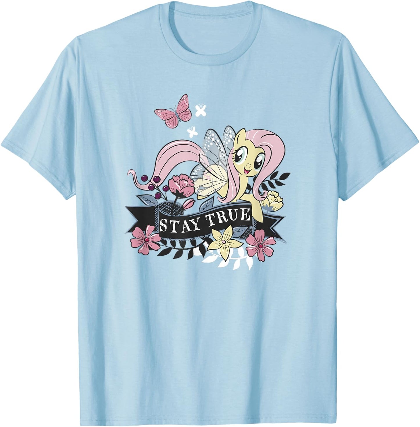 My Little Pony: Friendship is Magic Fluttershy Stay True T-Shirt - T-Shirt | Light Blue
