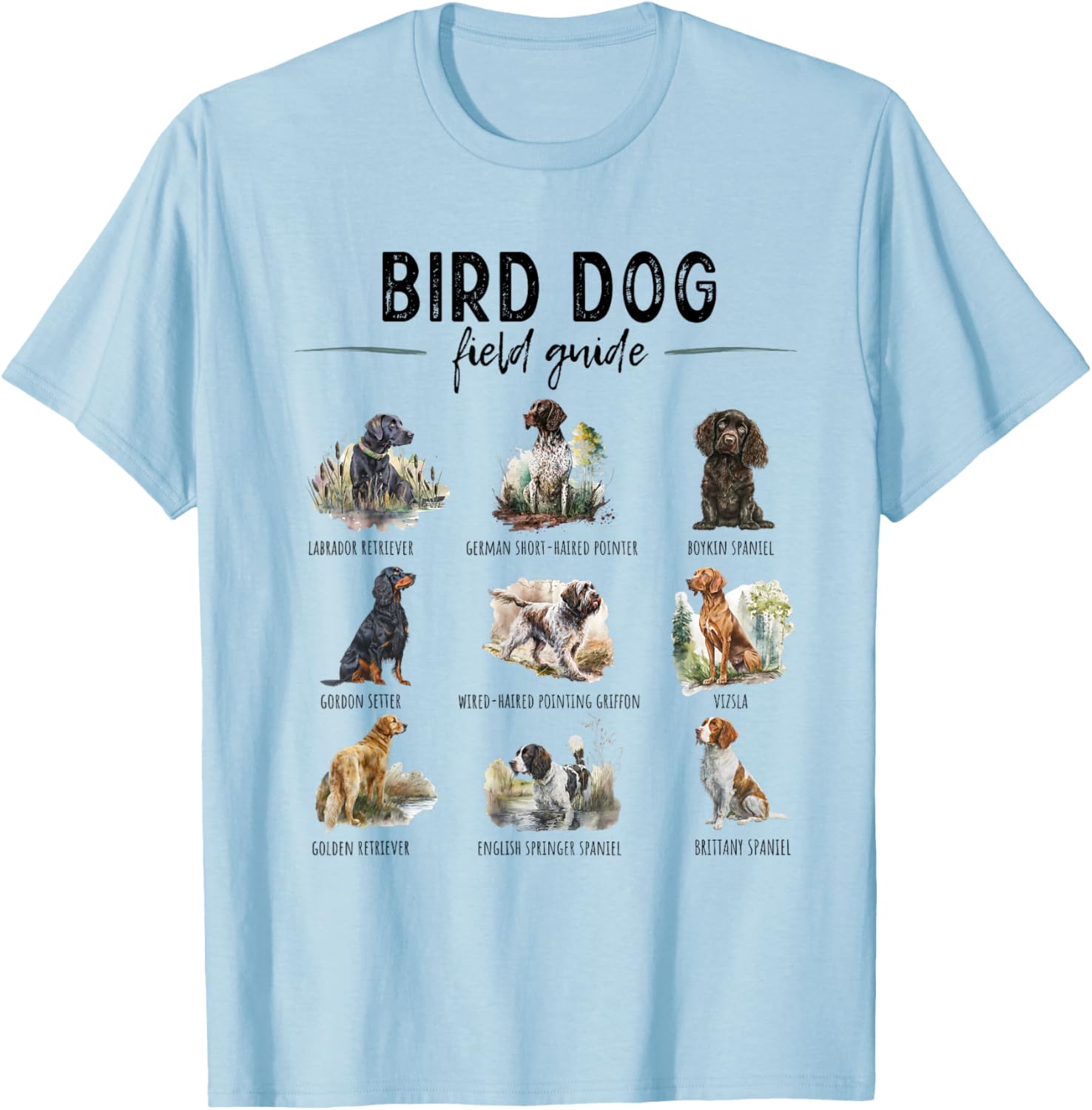 Bird Hunting Dogs Guide Duck Hunting Hunter Dog Breeds Women Kids T-Shirt - T-Shirt | Light Blue