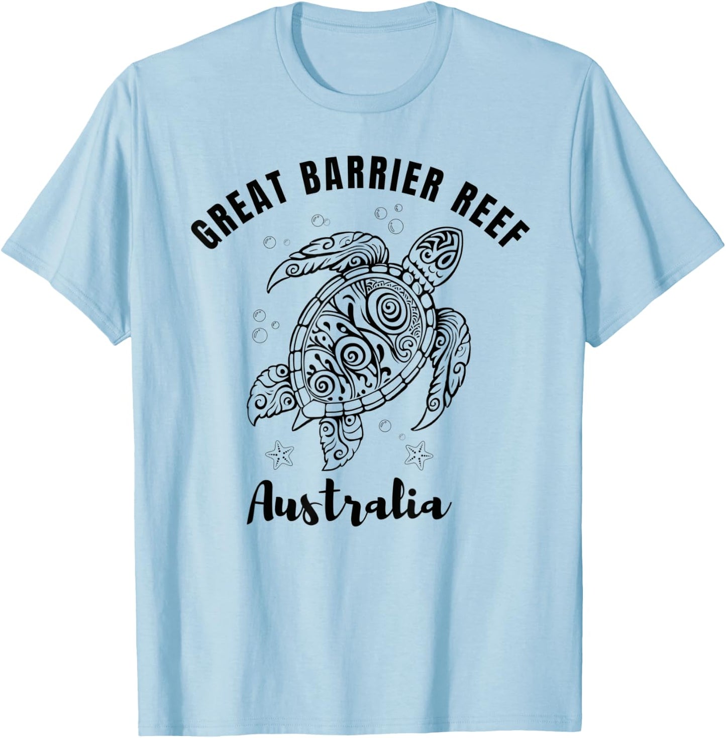 Swimming with Turtles, Great Barrier Reef, Australia T-Shirt - T-Shirt | Light Blue