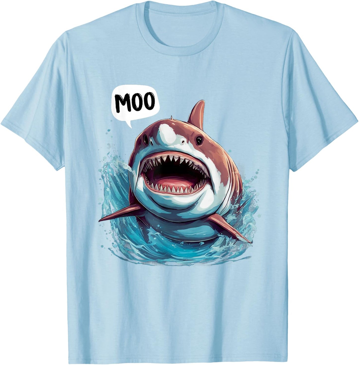 Funny Shark - Moo I'm A Cow Men Women Kids Moo T-Shirt - T-Shirt | Light Blue