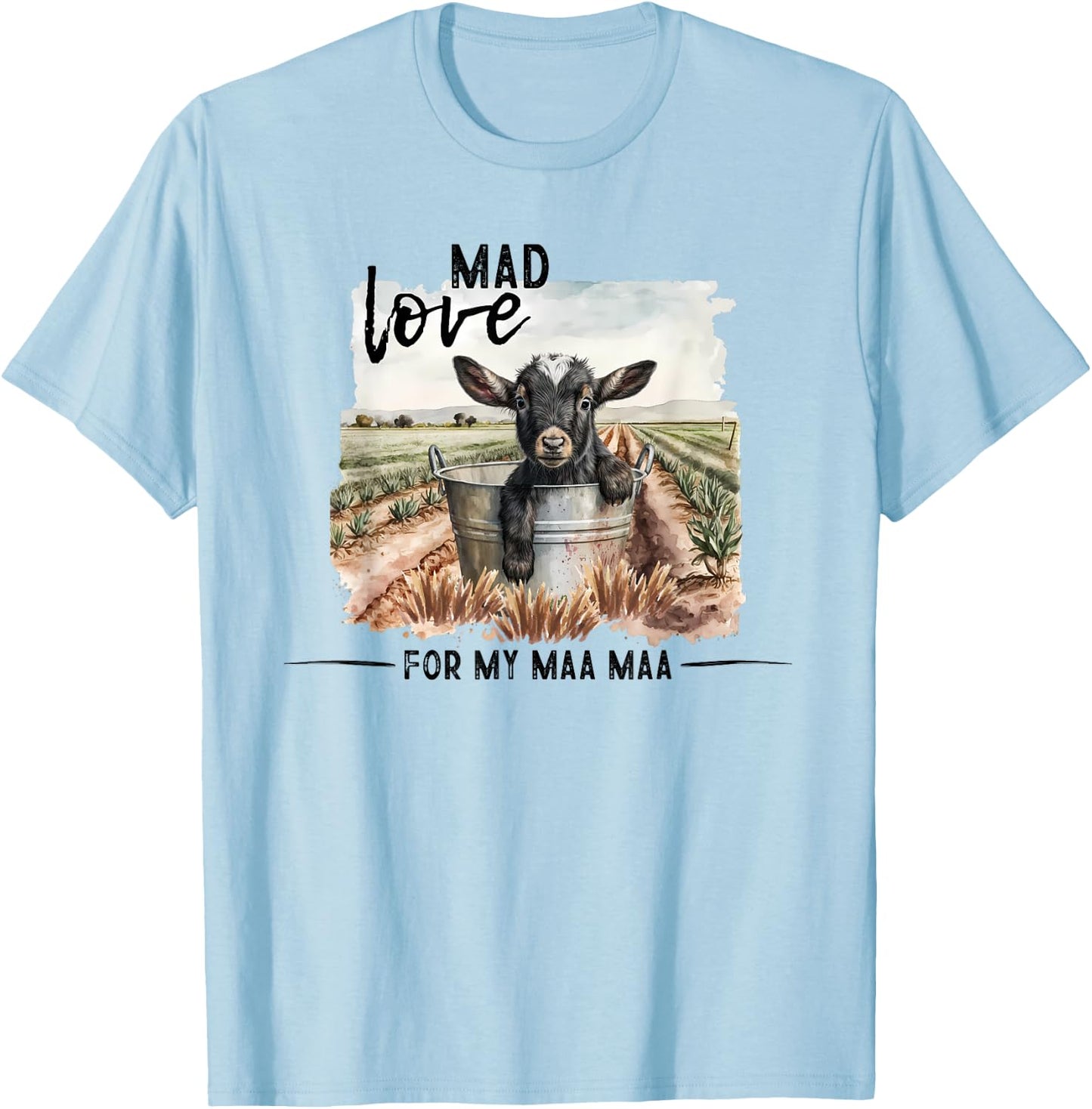 Mad Love For My MaMa Goat Farm Maa Maa Farmer Toddler Kids T-Shirt - T-Shirt | Light Blue