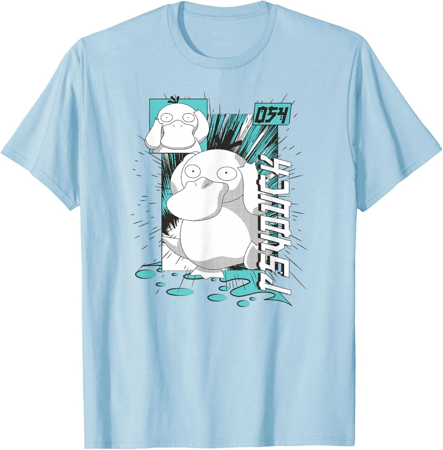 Pokémon - Psyduck Anime T-Shirt - T-Shirt | Light Blue