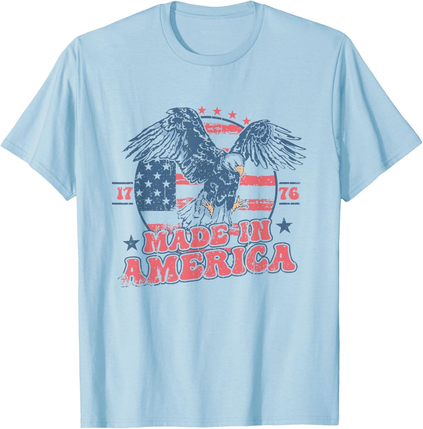 Made In America USA Flag Eagle 4th of July Patriotic Freedom Men T-Shirt - T-Shirt | Light Blue