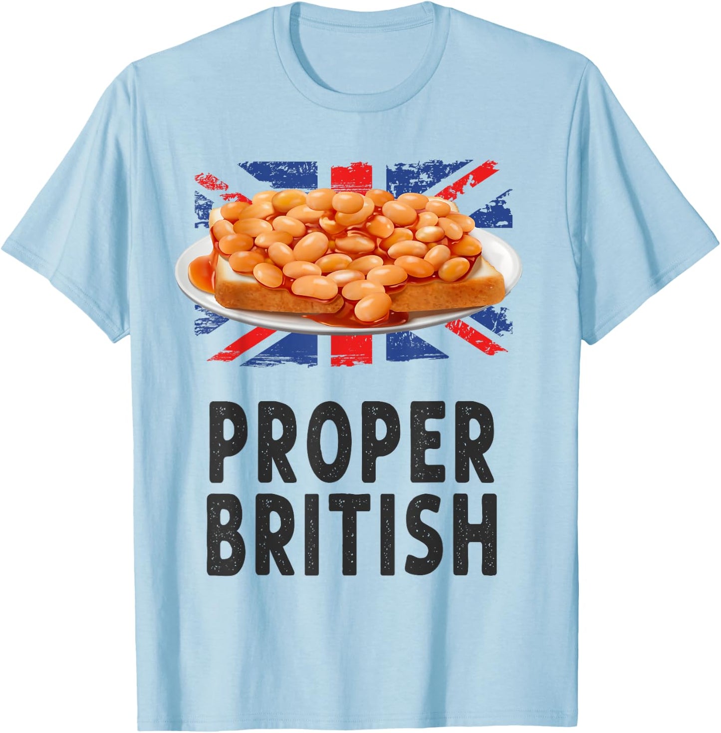 Beans On Toast Costume Idea & Union Jack Flag T-Shirt - T-Shirt | Light Blue