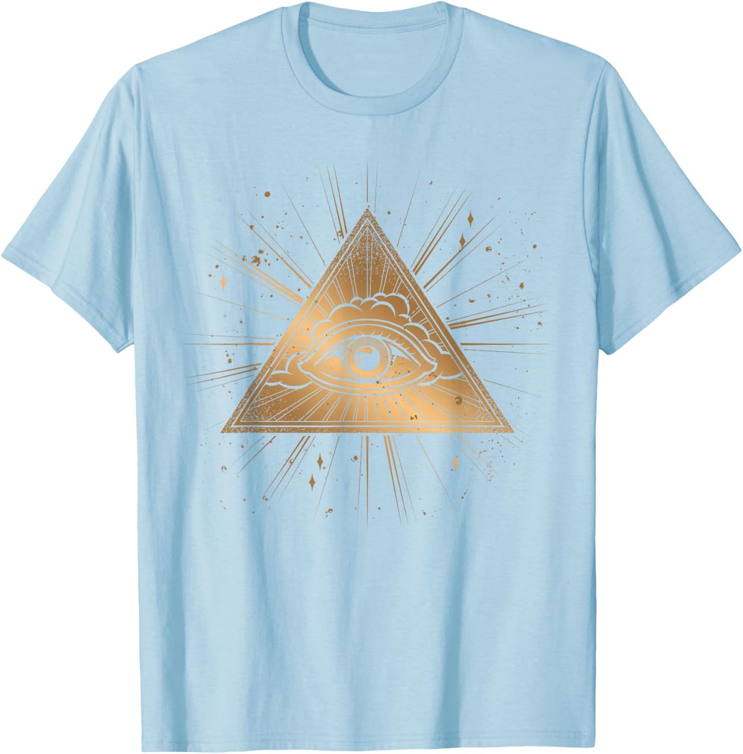 Wicca Witch Occult Pyramid Astrology All-seeing Eye T-Shirt - T-Shirt | Light Blue