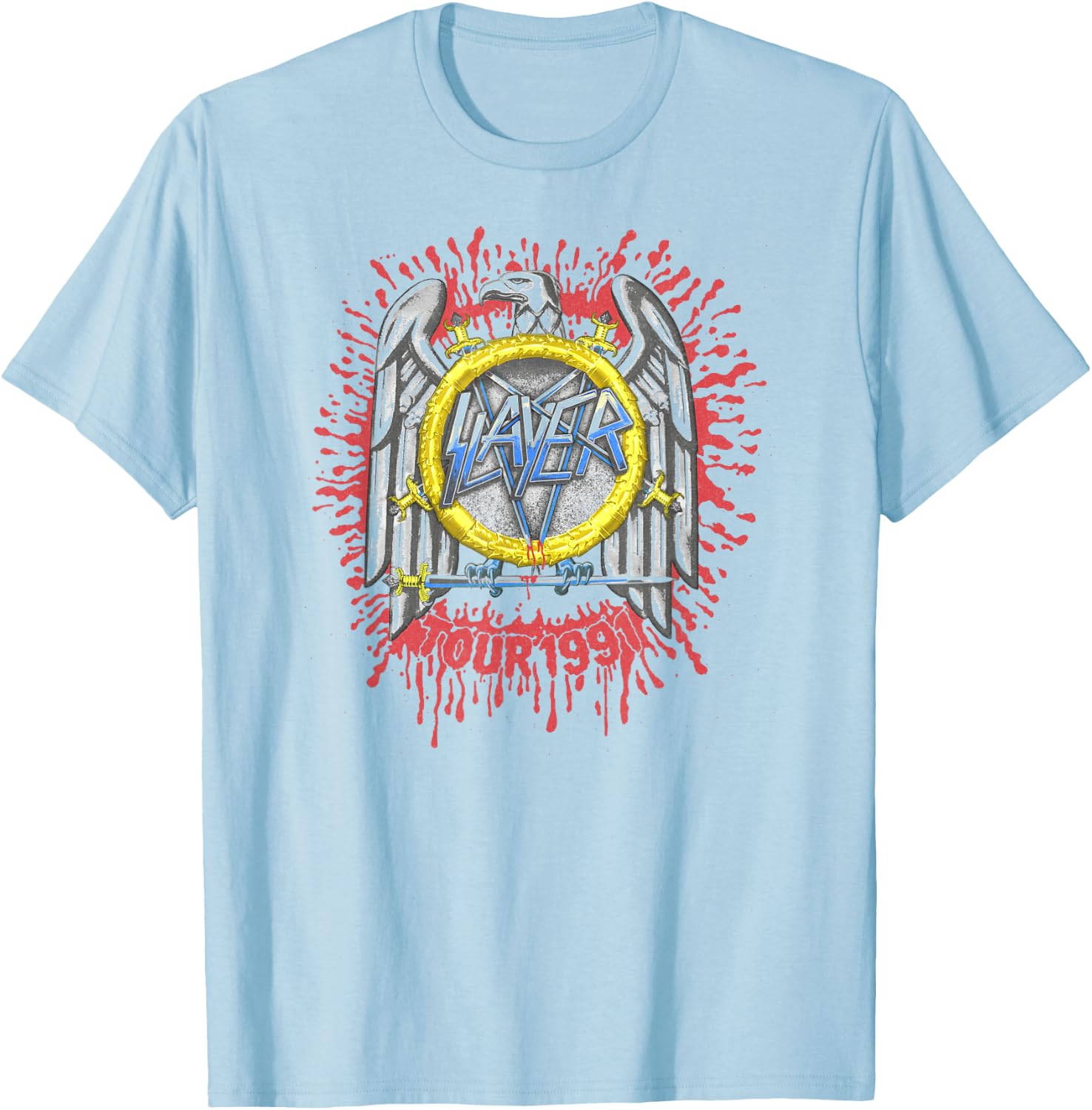 Slayer – Tour 91 Eagle T-Shirt - T-Shirt | Light Blue