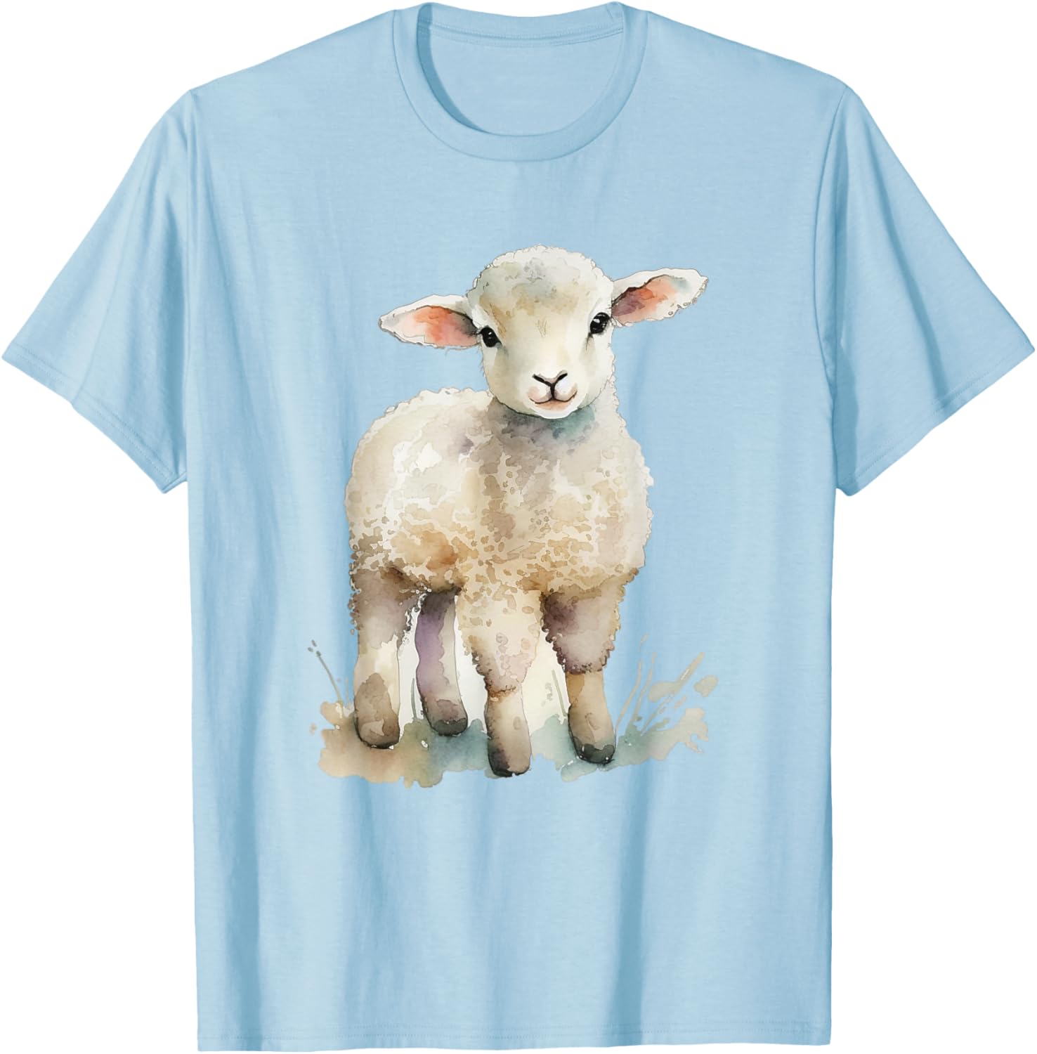 Easter Lamb Watercolor For Girls Women Spring Baby Animal T-Shirt - T-Shirt | Light Blue