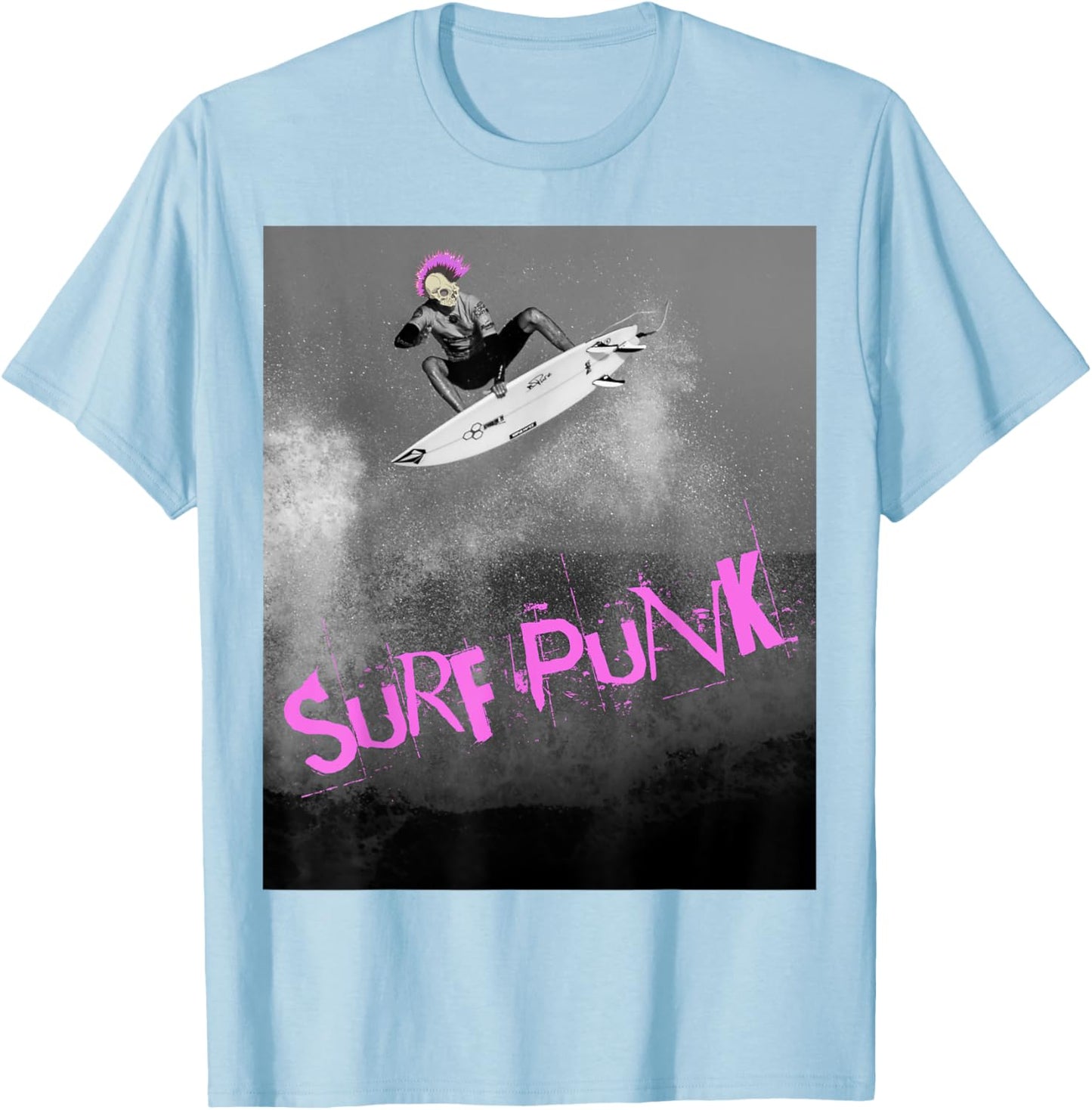 Surf Punk - Violent Pink T-Shirt - T-Shirt | Light Blue