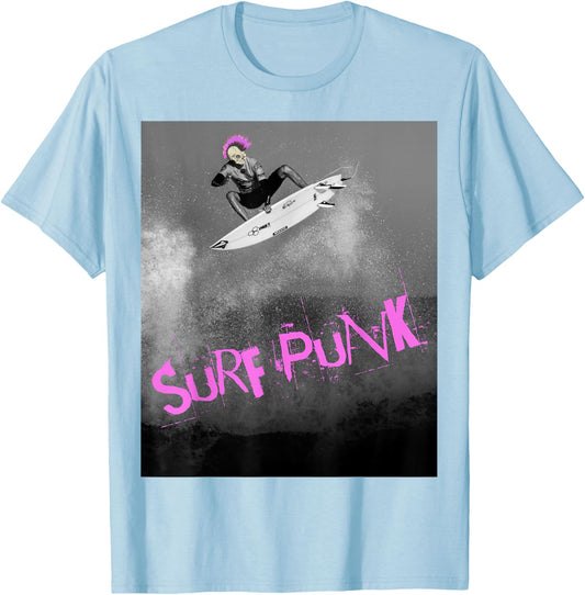 Surf Punk - Violent Pink T-Shirt - T-Shirt | Light Blue