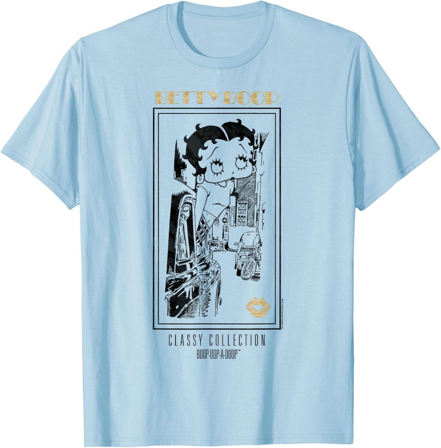 Betty Boop Vintage Classy Collection Faded Broadway Poster T-Shirt - T-Shirt | Light Blue