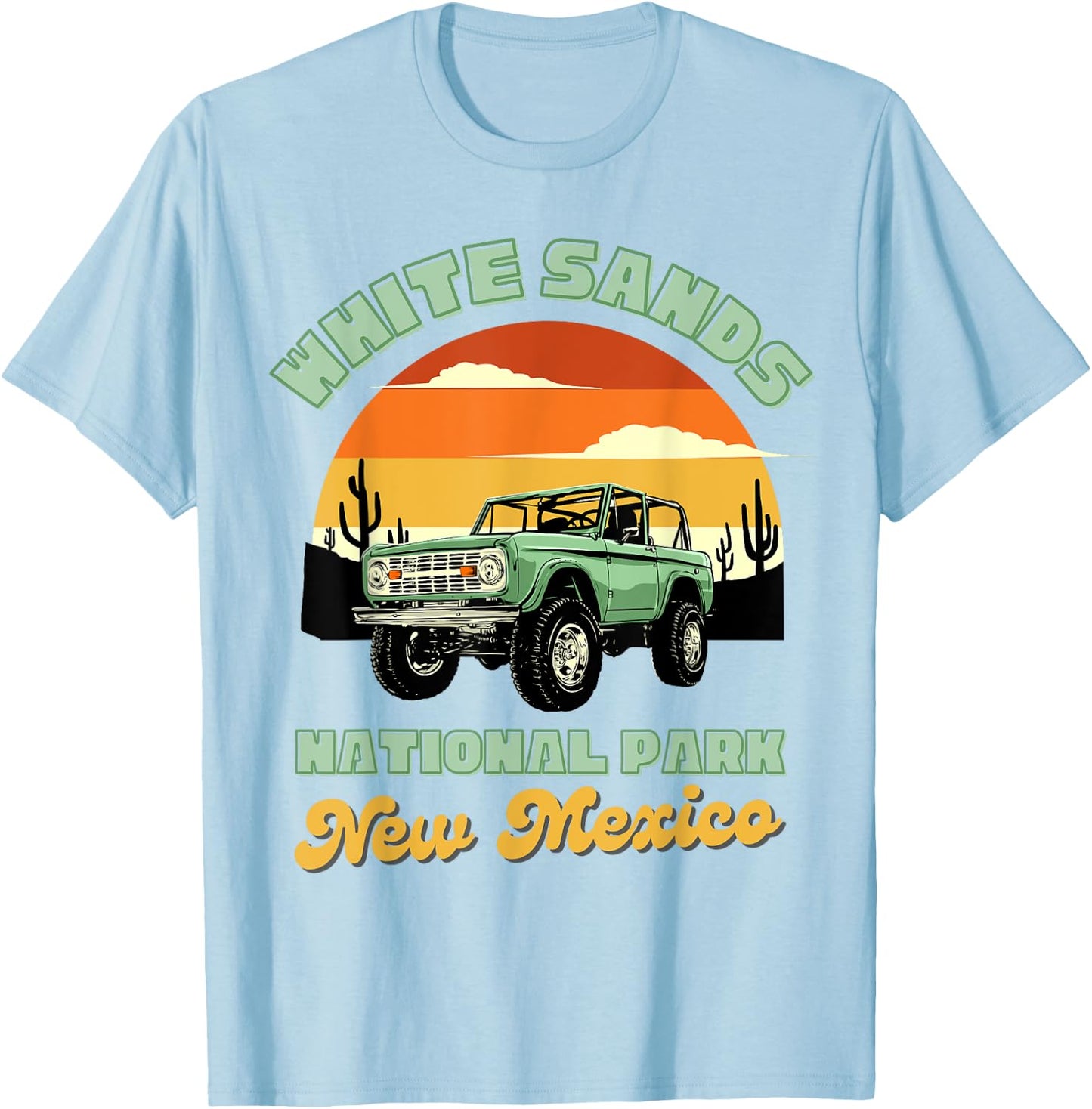 White Sands National Park New Mexico Retro Souvenir Travel T-Shirt - T-Shirt | Light Blue