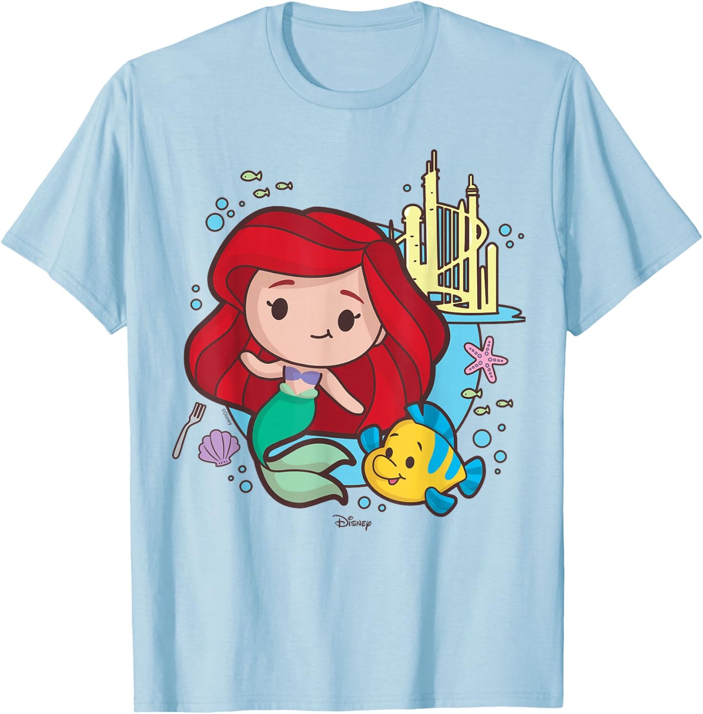 Disney Princess - Ariel and Flounder T-Shirt - T-Shirt | Light Blue