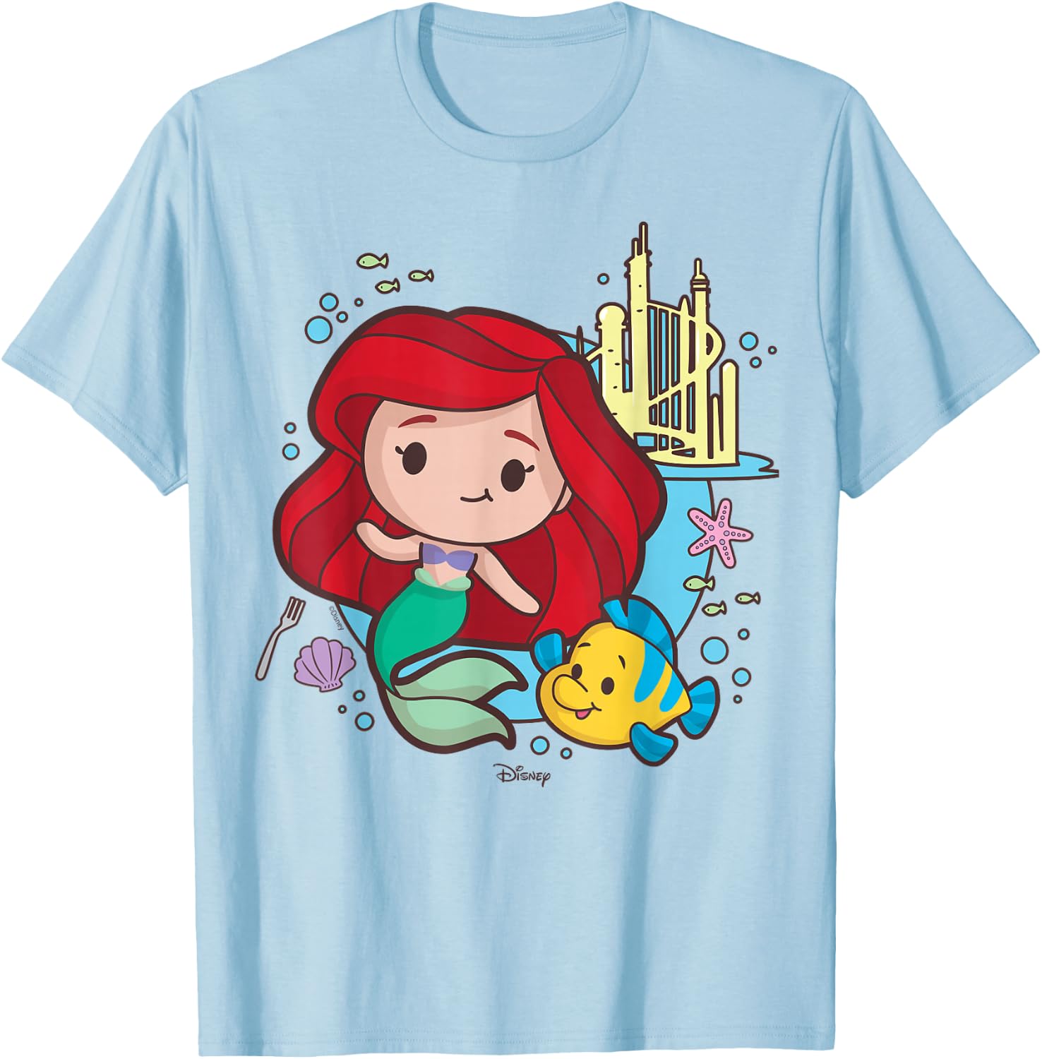 Disney Princess - Ariel and Flounder T-Shirt - T-Shirt | Light Blue