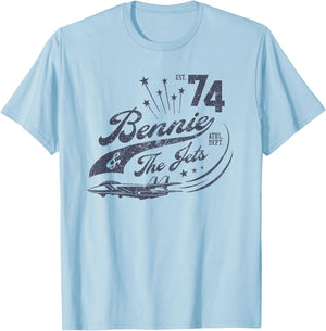 Official Elton John Bennie & The Jets T-Shirt - T-Shirt | Light Blue