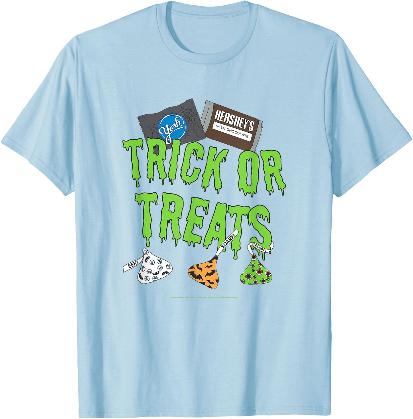 Hershey's Halloween Trick Or Treats Spooky Chocolate Kisses T-Shirt - T-Shirt | Light Blue
