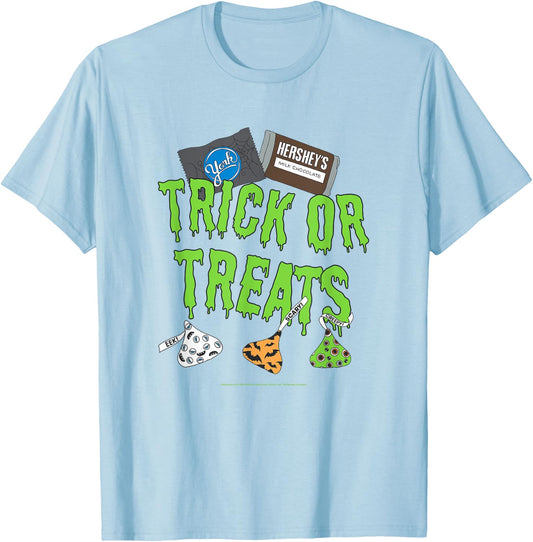 Hershey's Halloween Trick Or Treats Spooky Chocolate Kisses T-Shirt - T-Shirt | Light Blue