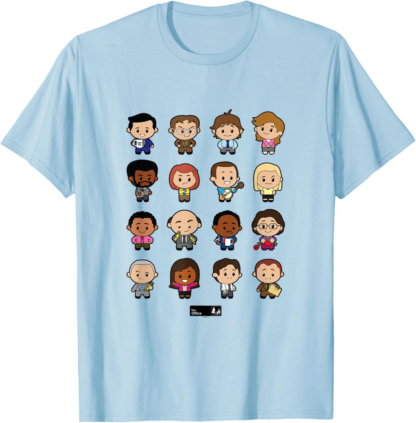 The Office Cute Characters T-Shirt - T-Shirt | Light Blue