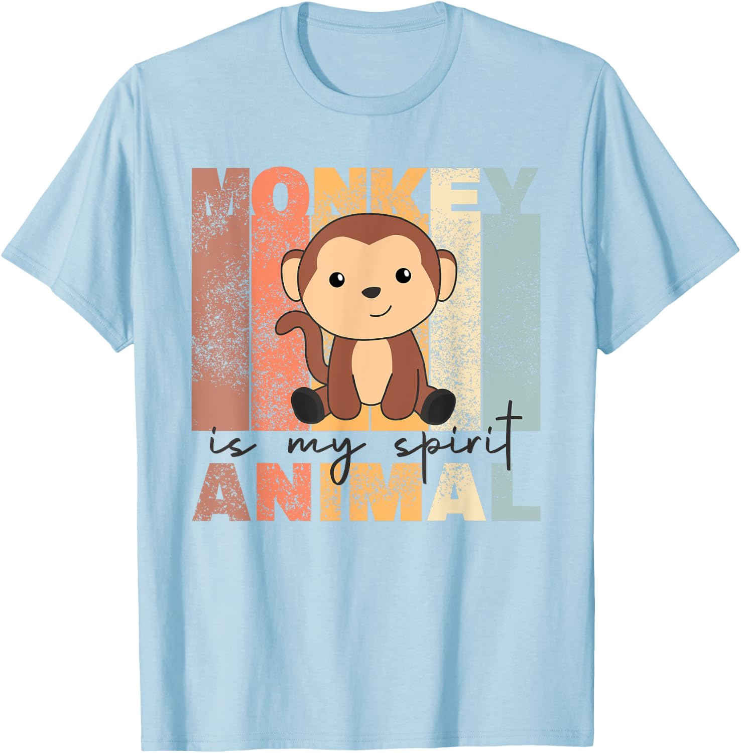 Monkey Is My Spirit Animal - Vintage Monkeys T-Shirt - T-Shirt | Light Blue